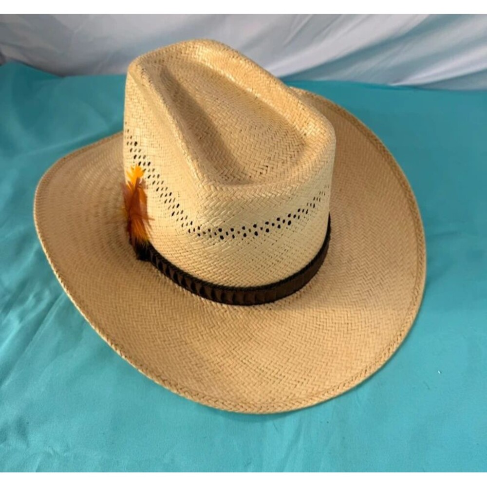 Vintage Stetson "Roadrunner" straw cowboy hat,